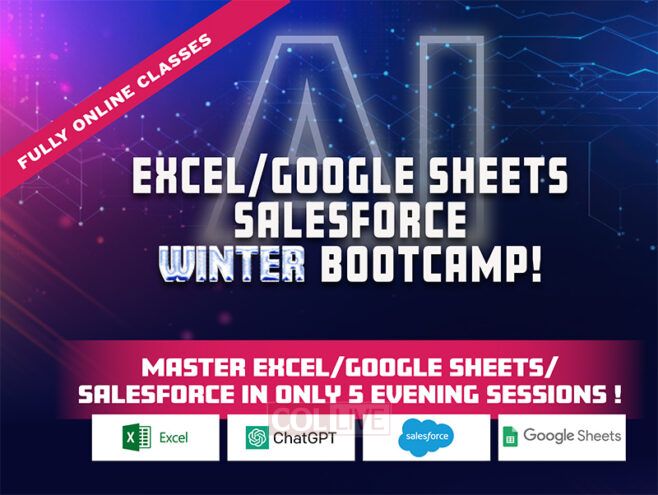 Master Excel/Google Sheets/Salesforce In Only 5 Evening Sessions!!!