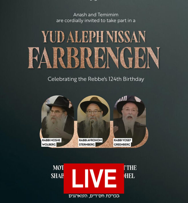 Live: Yud Alef Nissan Farbrengen at the Ohel