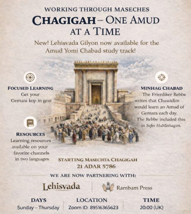Amud Yomi Chabad Begins Masechta Chagigah
