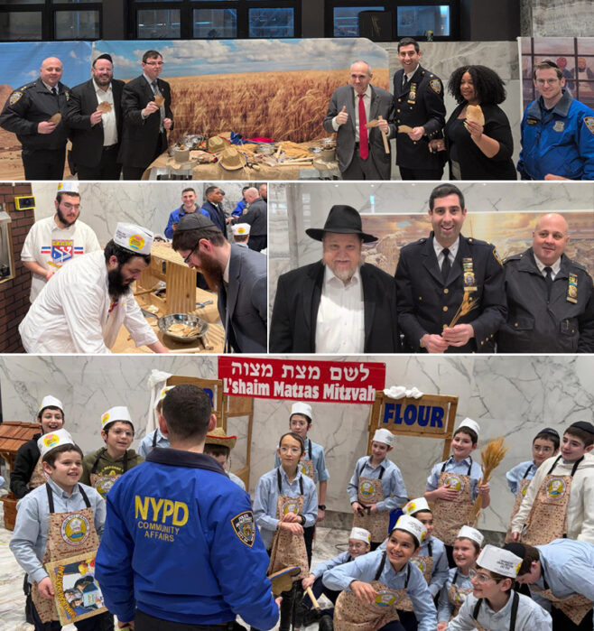 Elected Officials, NYPD Join Matzah Baking Event