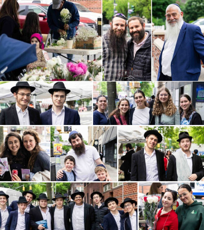 Bustling Erev Shavuos in Crown Heights