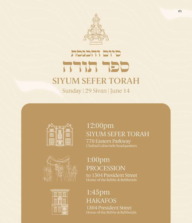 Historic Siyum Sefer Torah for the Rebbe’s House