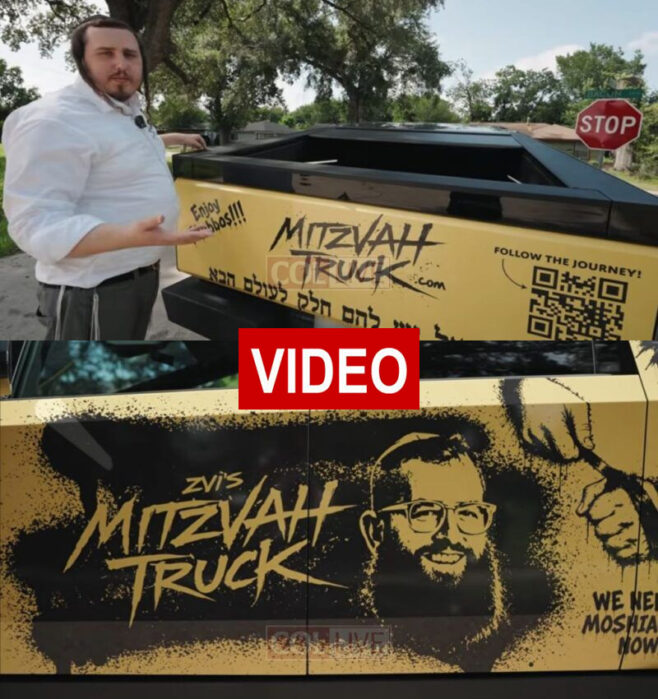 Tesla Cybertruck Turned Into a MitzvahTruck to Travel USA Tesla Cybertruck Turned Into a MitzvahTruck to Travel USA